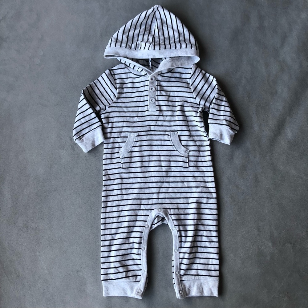 Little Me ~ Coveralls Hooded Romper ~ Size 9 Months